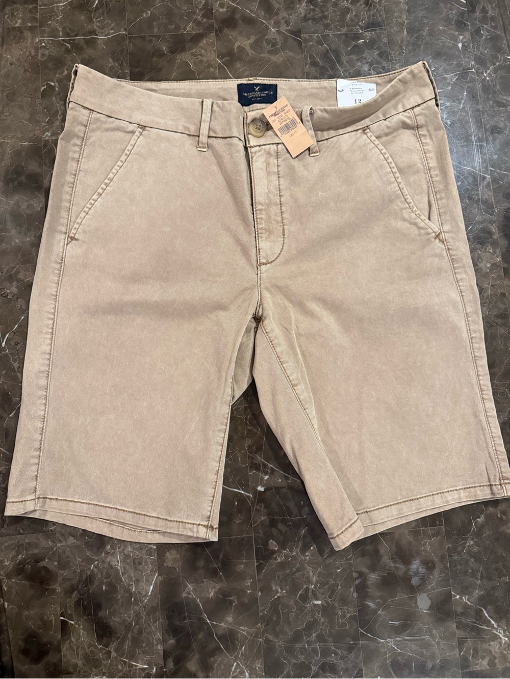 American Eagle Outfitters Tan Flat Front Chino Shorts